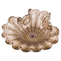 Zebrati Bowl by Ercole Barovier, Murano Glass, Mid-Century Modern