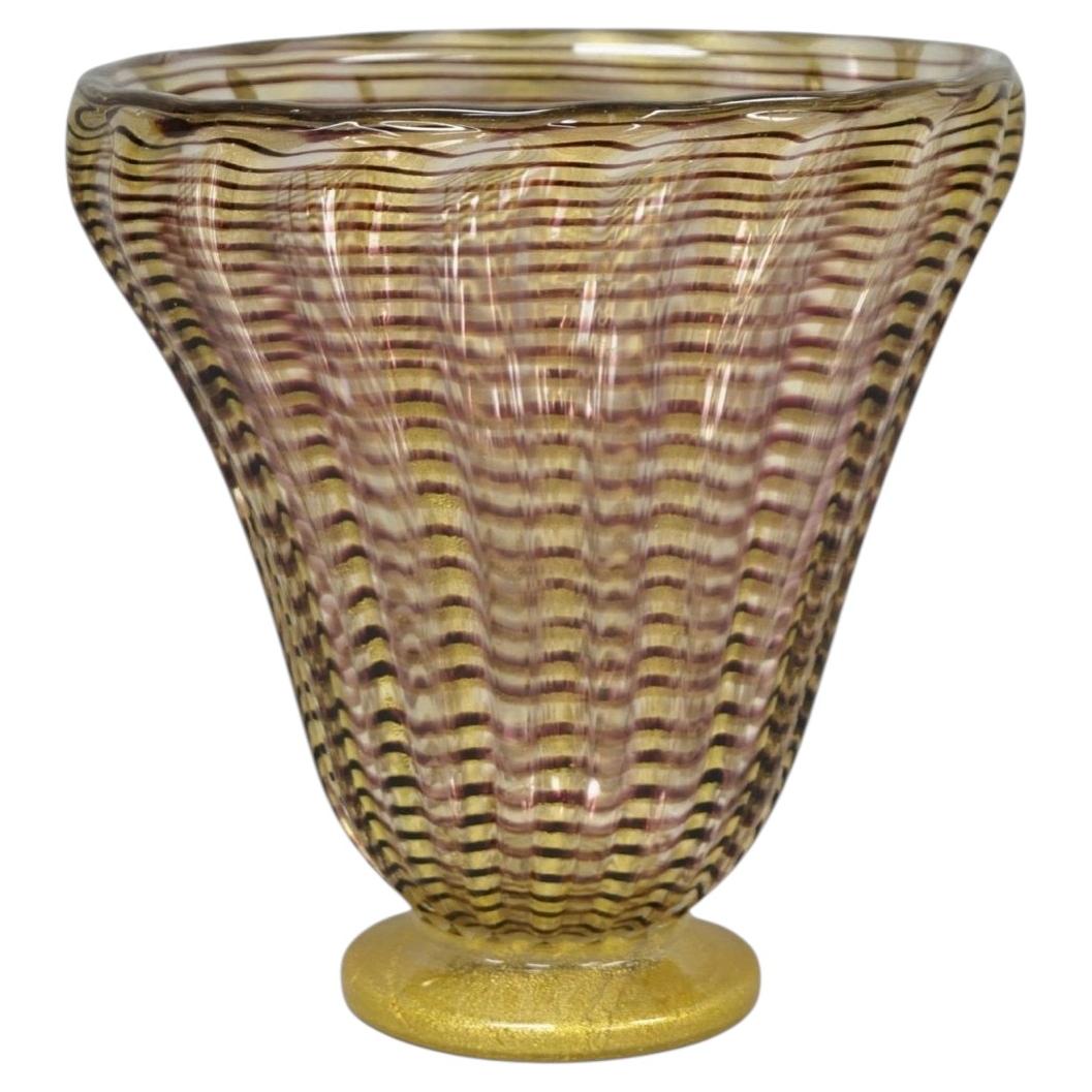 Ercole Barovier Vaso in vetro artistico di Murano Zebrati per Ferro Toso Barovier