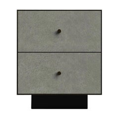Comodino Ercole Verniciato a polvere e rivestito in Ultraleather Pony