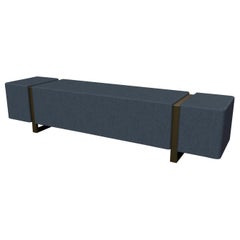 Ercole Bench Upholstered in Novasuede with Metal Powder Coated Legs