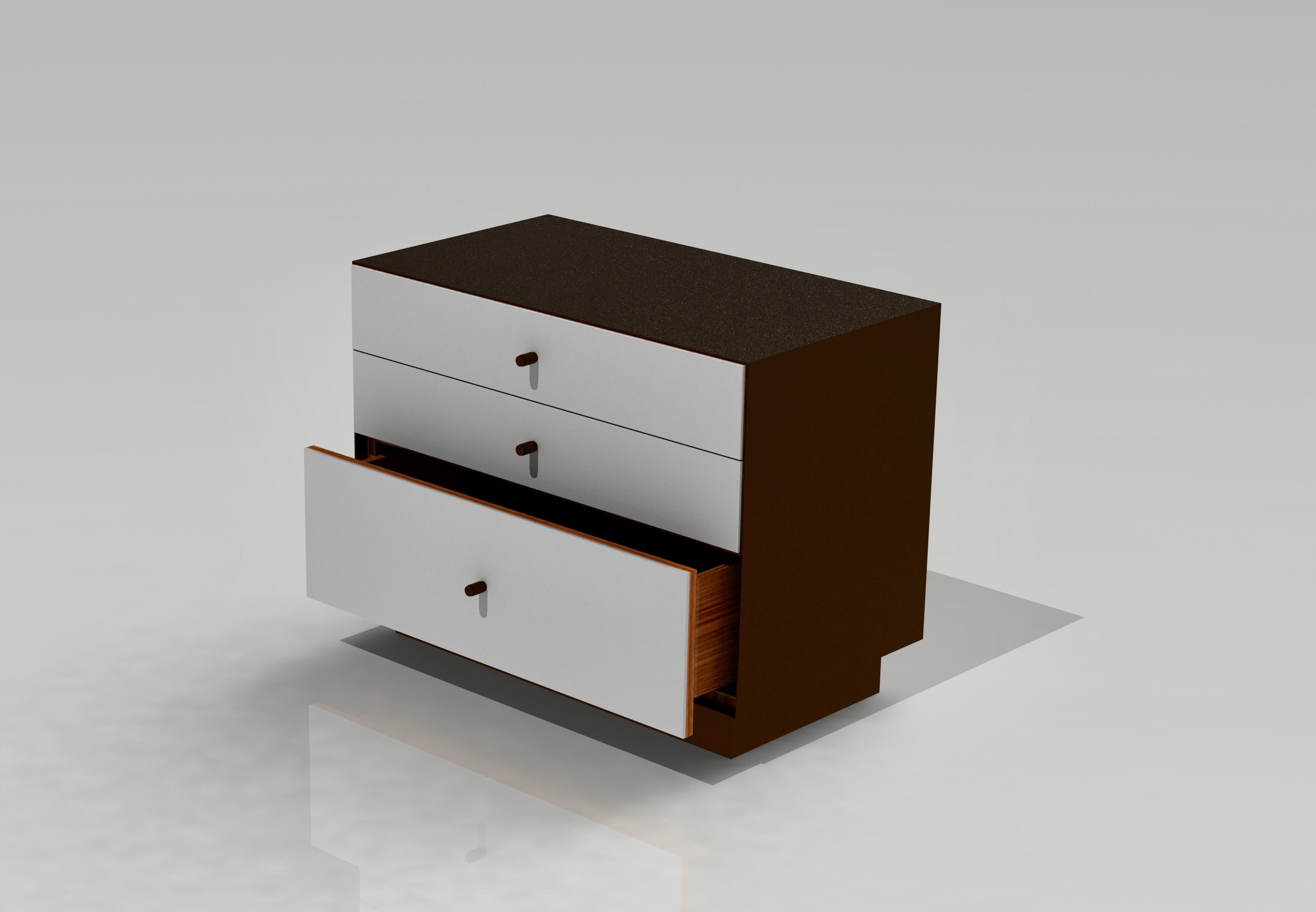 Ercole Chest of Drawers Dark Bronze Powder Coated and Novasuede In New Condition For Sale In London, GB