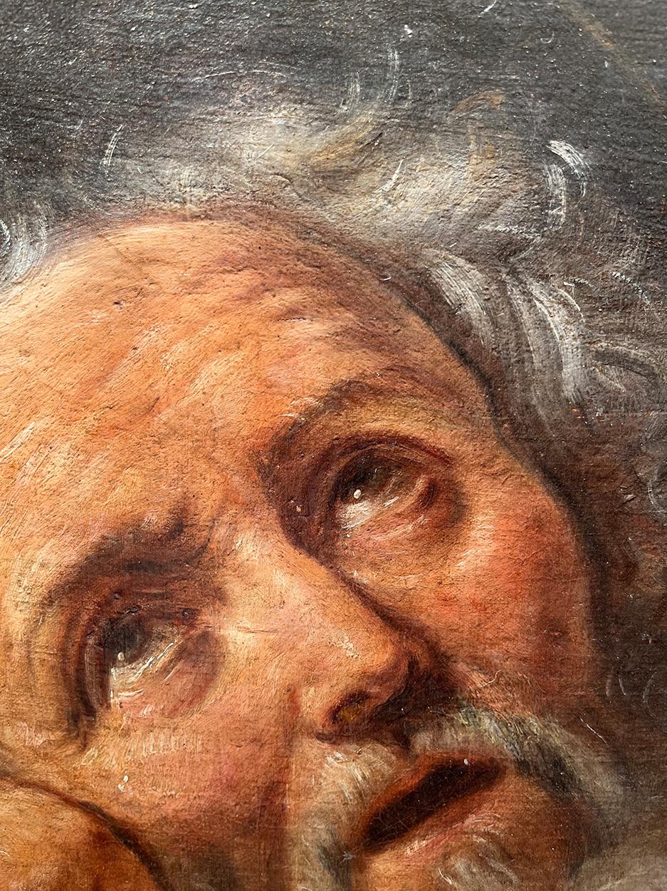 17th Century by Ercole de Maria Penitent Saint Peter Oil on canvas For Sale 1