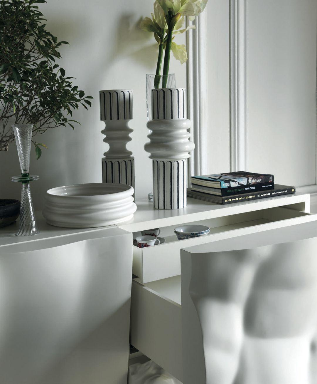 Contemporary Ercole E Afrodite White Cabinet on a Base by Driade For Sale