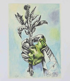 Blumenblume – Lithographie von Ercole Pignatelli – 1972