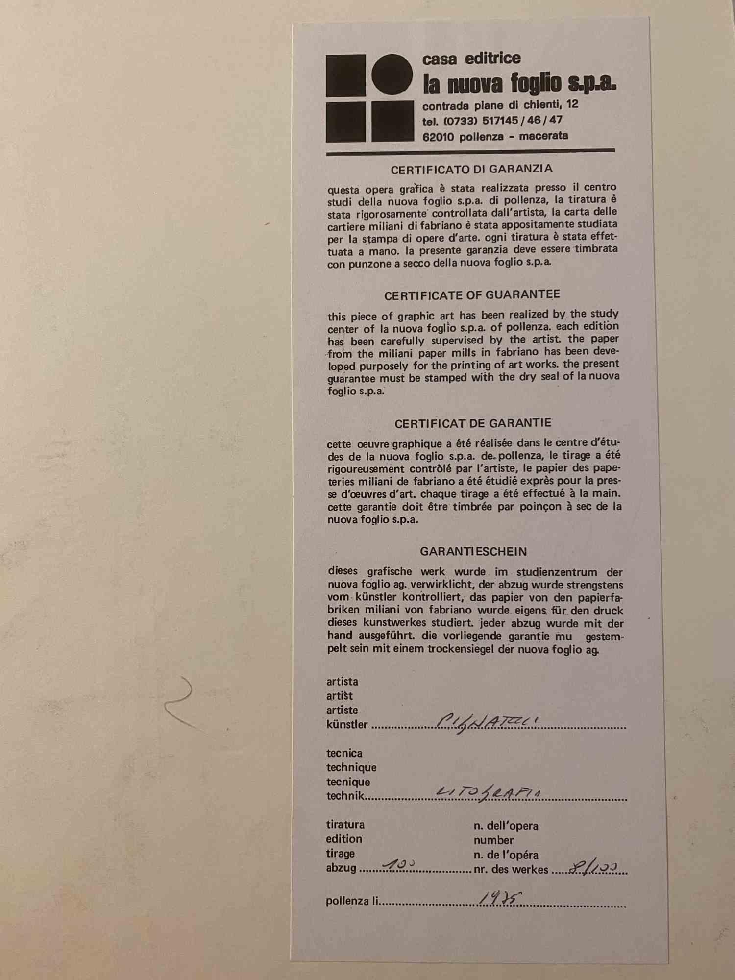 Paesaggio - Litografia di Ercole Pignatelli - 1975 in vendita 1