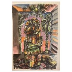 Paysage - Lithographie d'Ercole Pignatelli - 1975