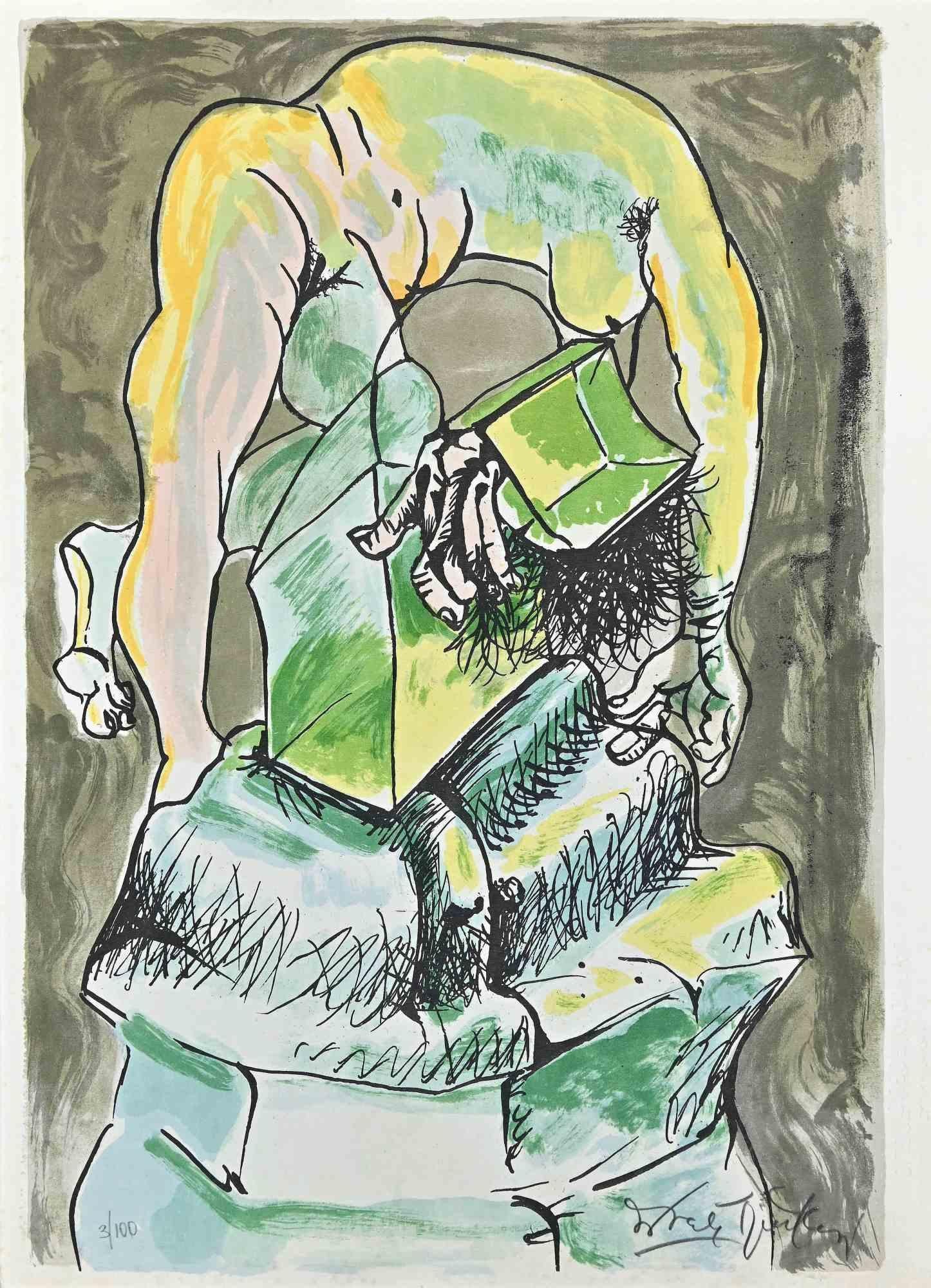 Nu et pierres est une œuvre d'art originale réalisée par Ercole Pignatelli en 1972. Lithographie en couleur.

Signé et numéroté par l'artiste au crayon en bas à droite. Edition de 100 exemplaires. L'œuvre est imprimée par "la nuova foglio s.p.a.,