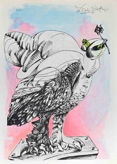 The Peace Bird - Original Lithograph by Ercole Pignatelli - 1972