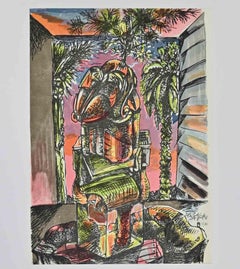 Die Vase – Lithographie von Ercole Pignatelli – 1972