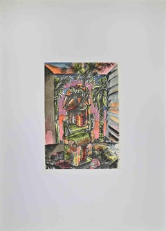 The Vase - Lithograph by Ercole Pignatelli - 1972