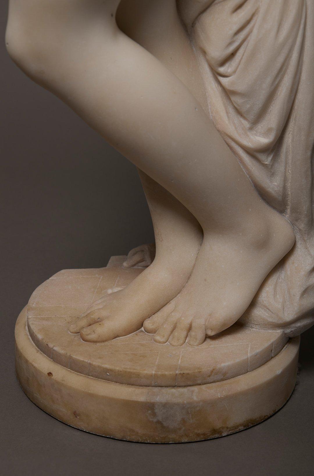 Frine (Phryne), 19th Century Large Marble Sculpture of Nude Woman For Sale 3