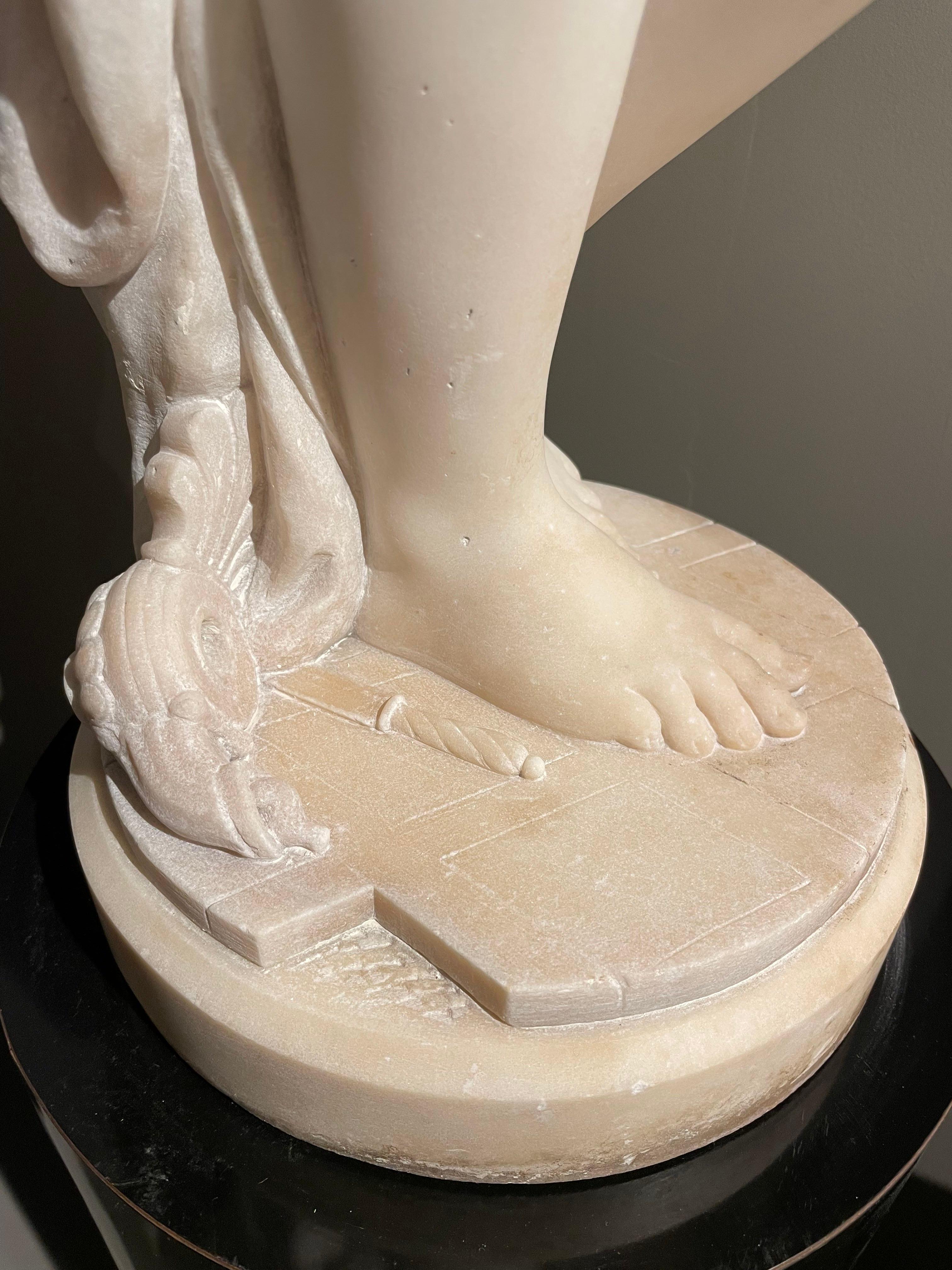Frine (Phryne), 19th Century Large Marble Sculpture of Nude Woman For Sale 4