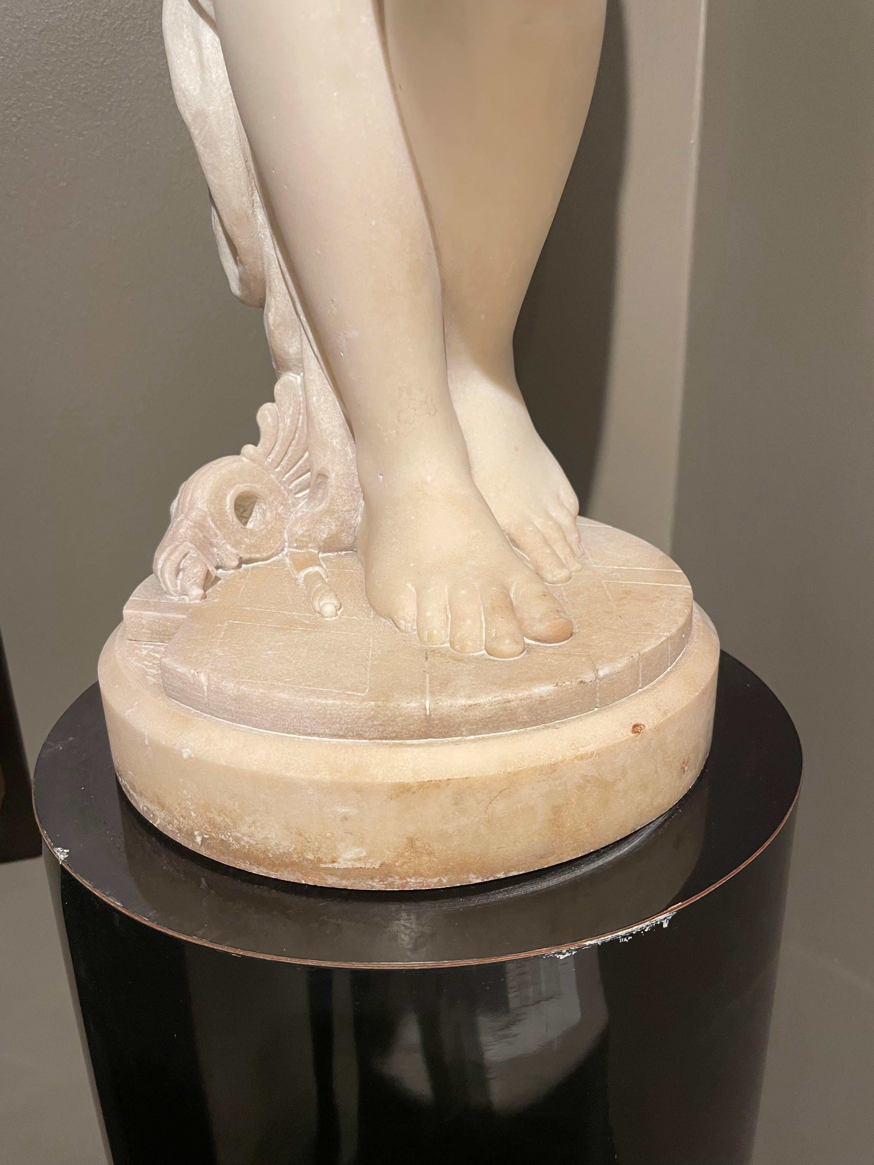 Frine (Phryne), 19th Century Large Marble Sculpture of Nude Woman For Sale 5