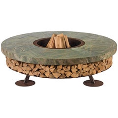 Ercole Small Rain Forest Green Marble Fire Pit by AK47 Design