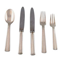 Vintage Ercuis Art Deco Dinner Service in Plated Silver, France, circa 1940