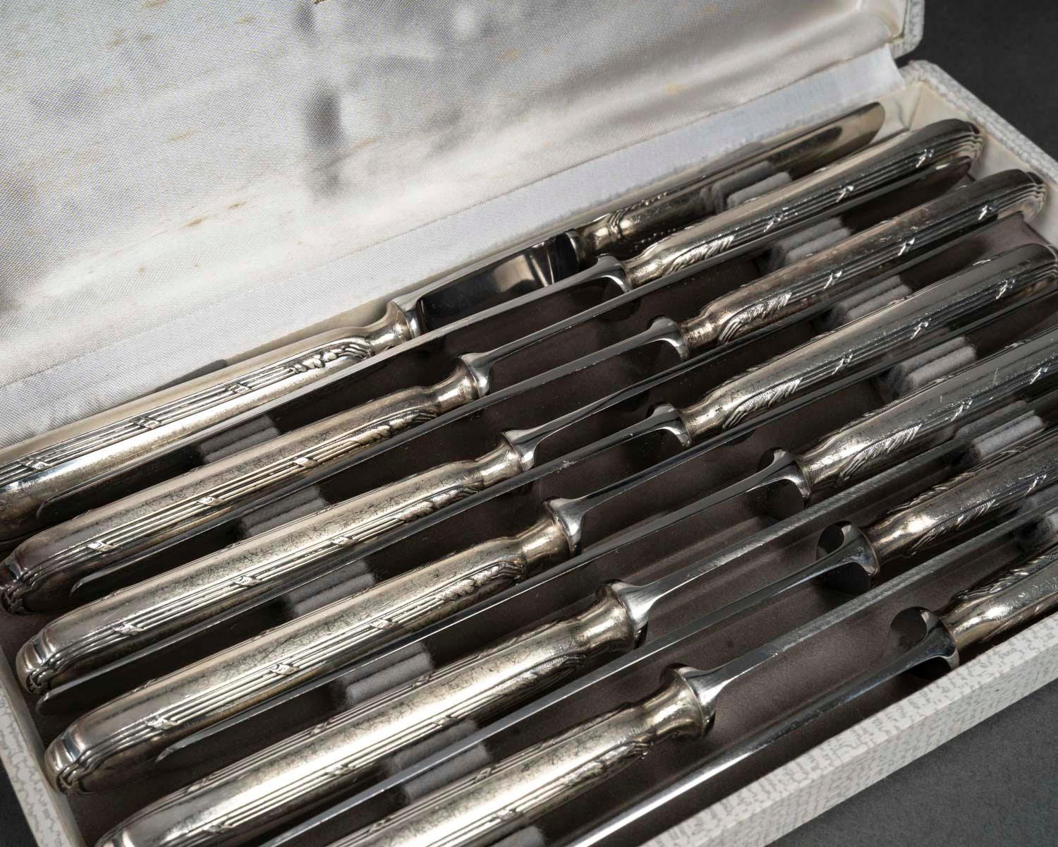 Ercuis Cutlery Service, Silver Plated, 20th Century. For Sale 5