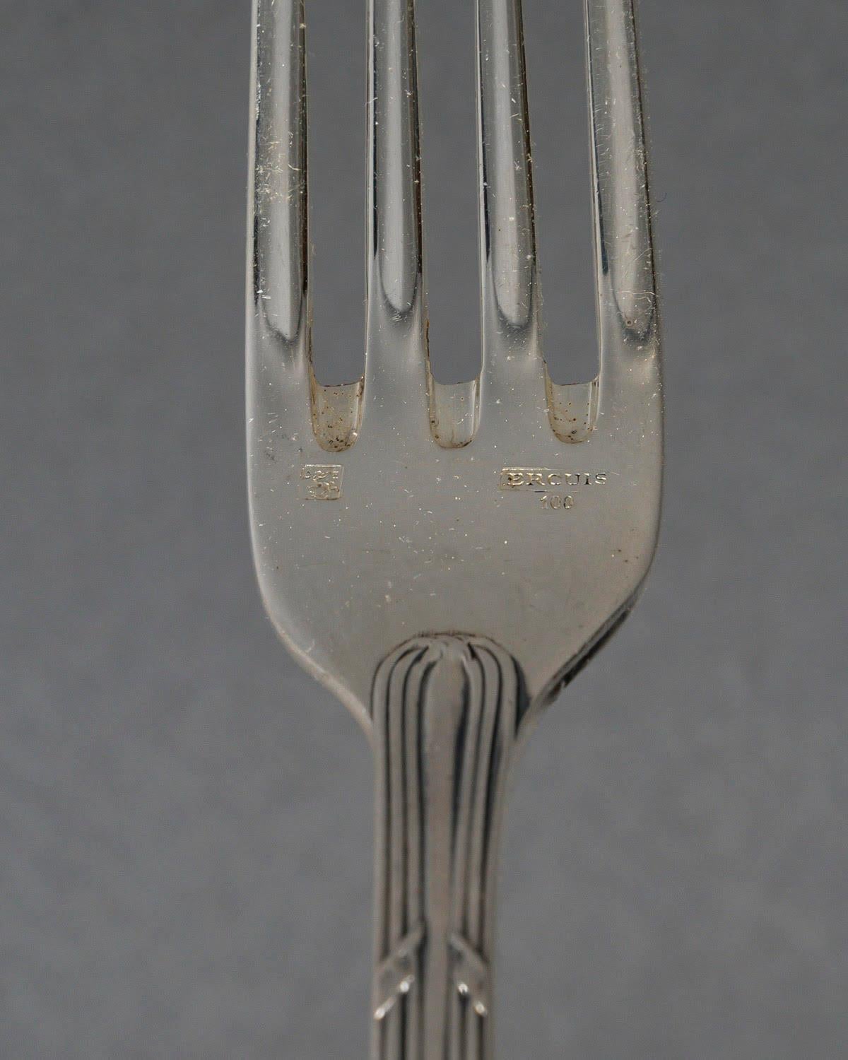 Ercuis Cutlery Service, Silver Plated, 20th Century. For Sale 3