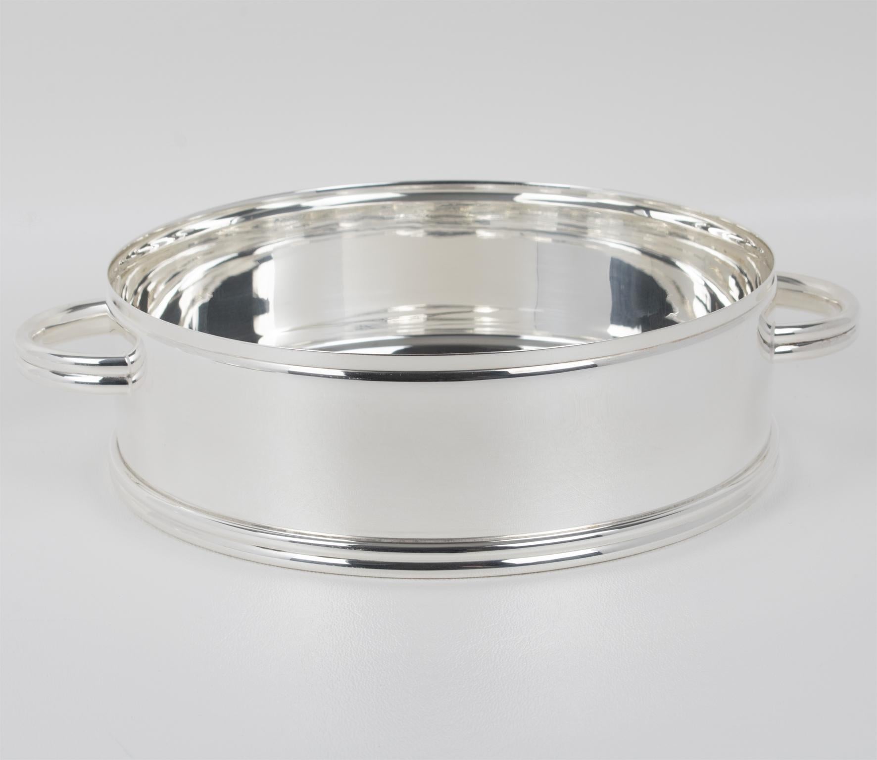 Ercuis, Paris Crystal and Silver Plate Caviar Bowl Dish Server, circa 1960 For Sale 4