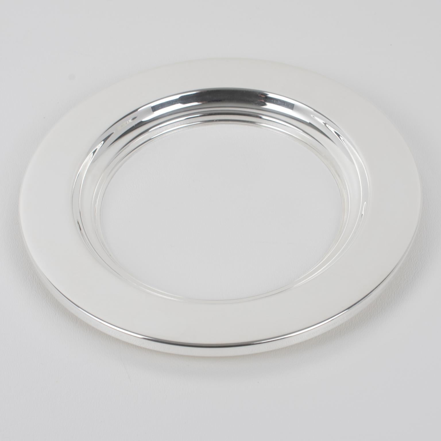 Ercuis, Paris Crystal and Silver Plate Caviar Bowl Dish Server, circa 1960 For Sale 5