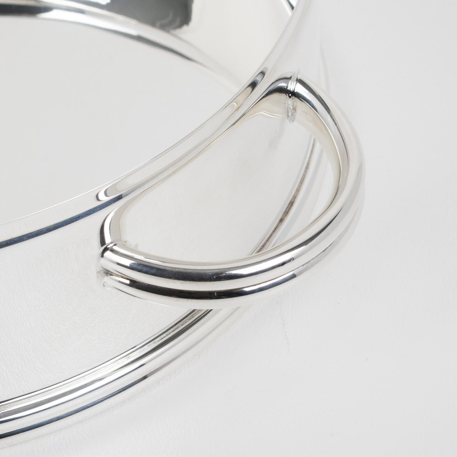 Ercuis, Paris Crystal and Silver Plate Caviar Bowl Dish Server, circa 1960 For Sale 3