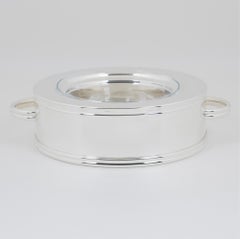 Ercuis, Paris Silver Plate and Crystal Caviar Bowl Dish Server, circa 1960
