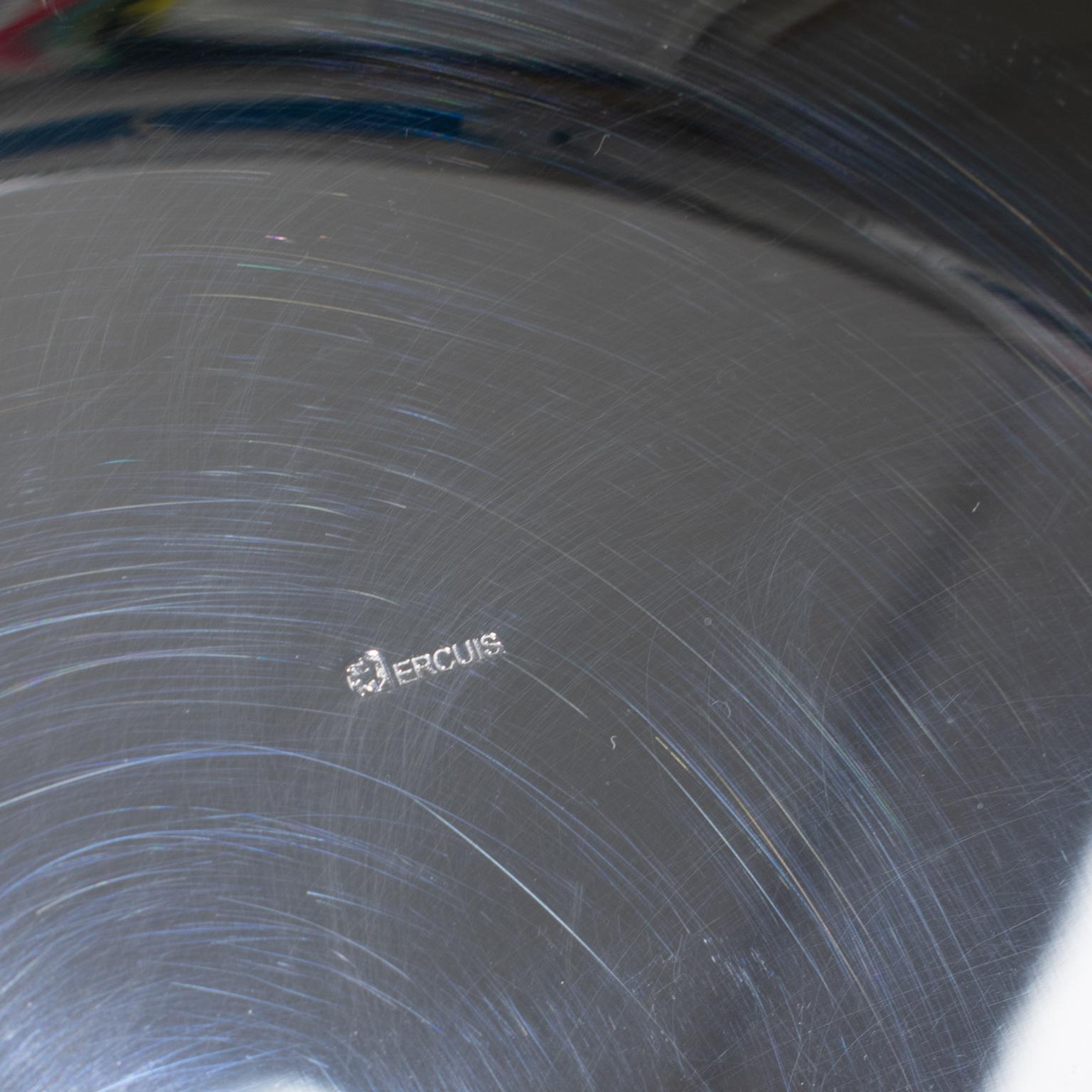 Mid-20th Century Ercuis, Paris Silver Plate and Crystal Caviar Bowl Dish Server, circa 1960 For Sale