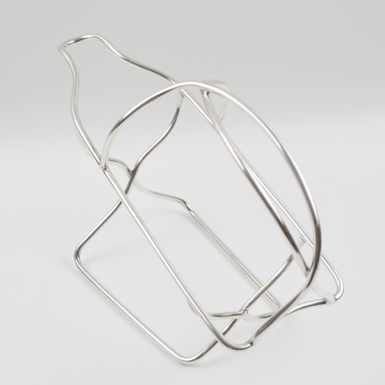 Ercuis Paris Silver Plate Bottle Holder Wine Pourer Server, 1950s en venta 1