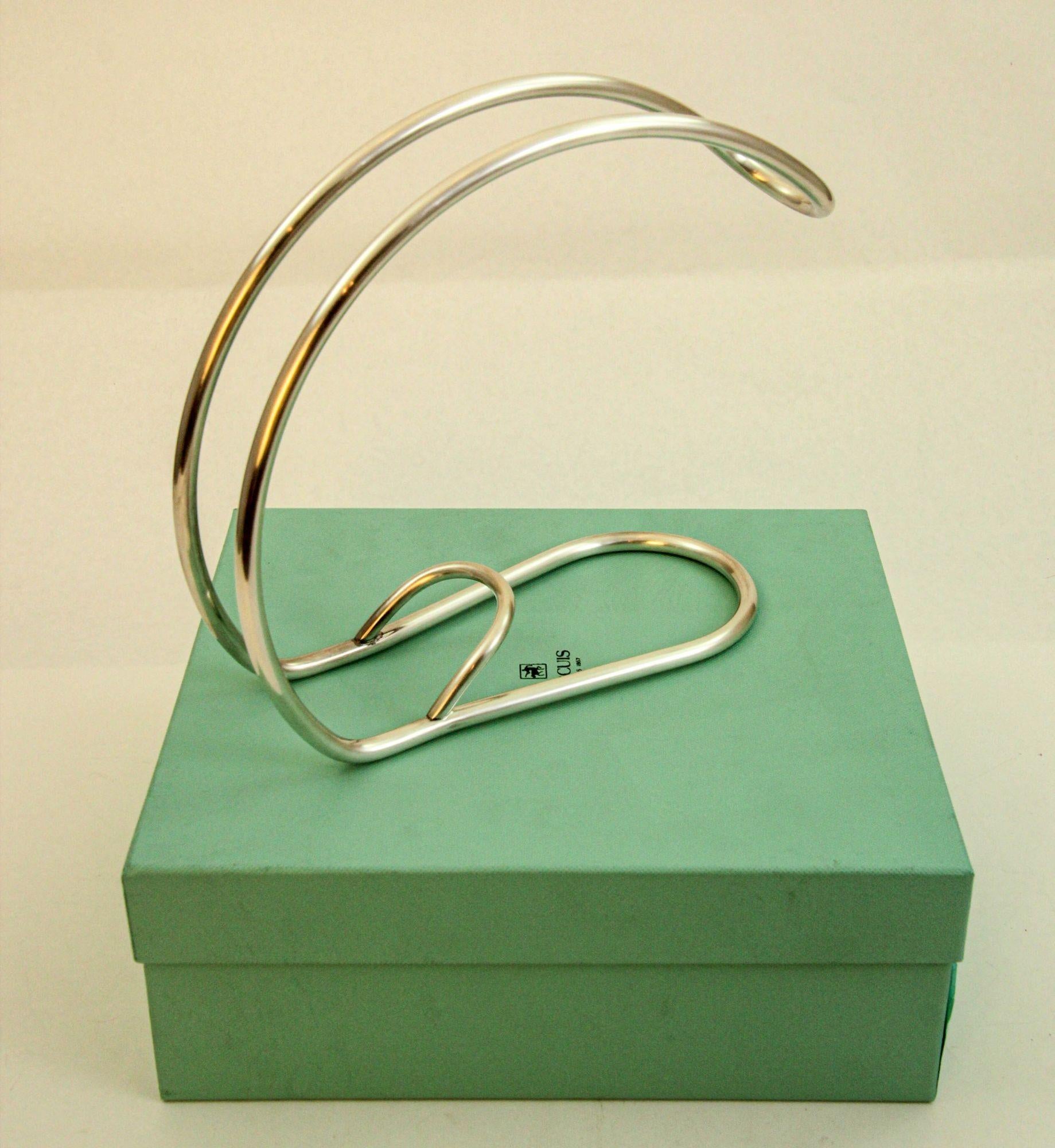 Ercuis Paris Silver Wine Bottle Holder Server Hecho a mano en venta