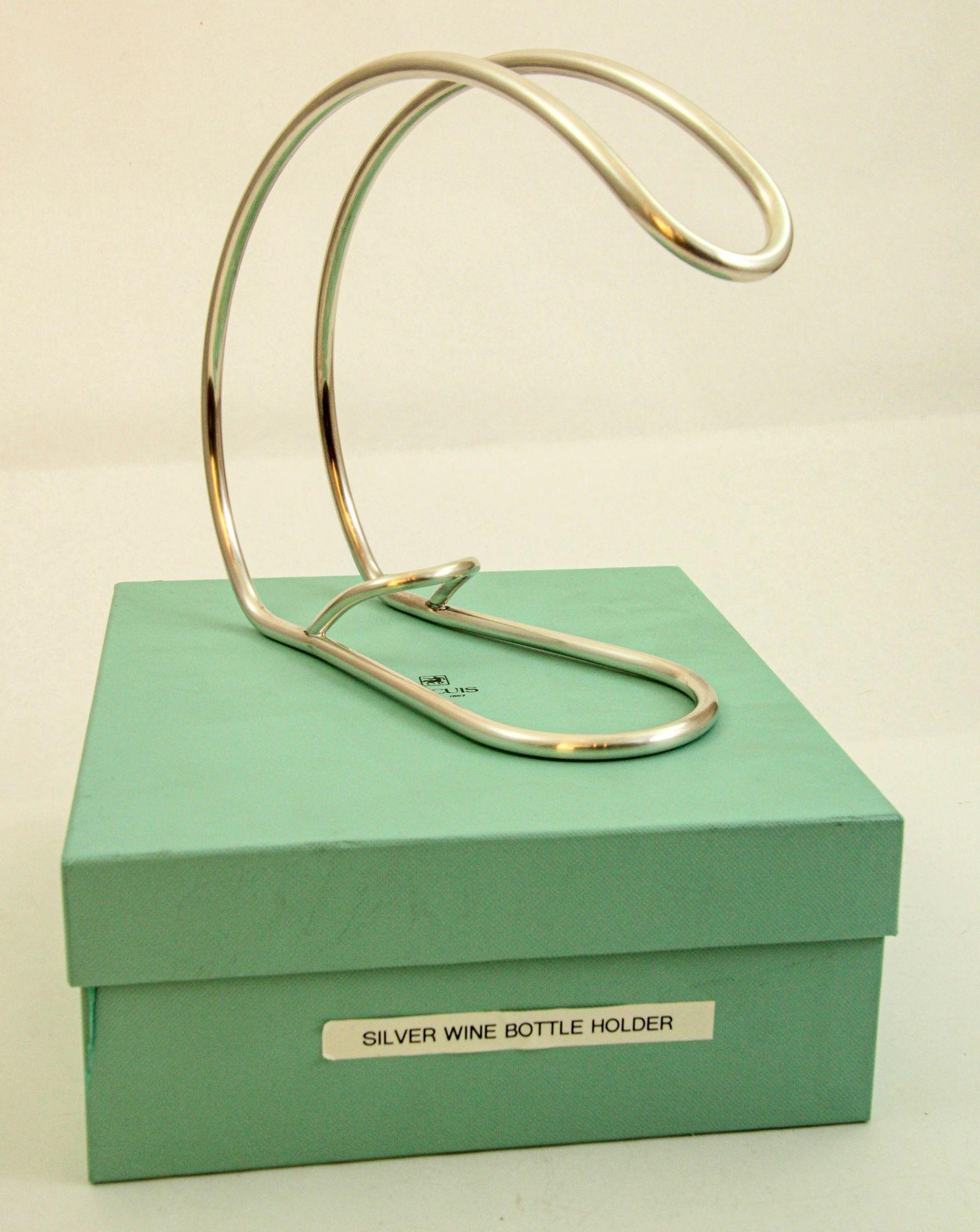 Ercuis Paris Silver Wine Bottle Holder Server en Bueno estado para la venta en North Hollywood, CA