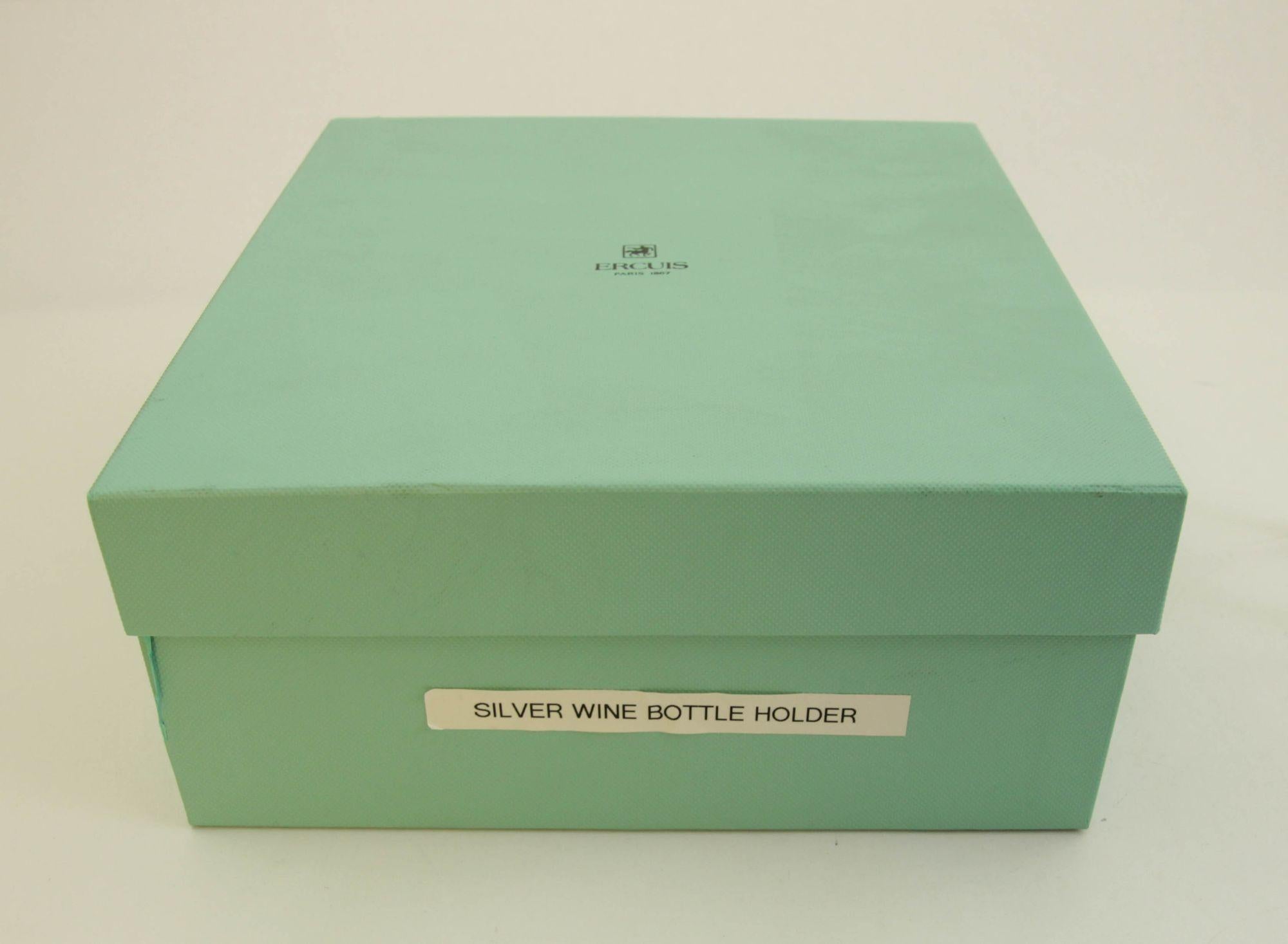 Ercuis Paris Silver Wine Bottle Holder Server siglo XX en venta