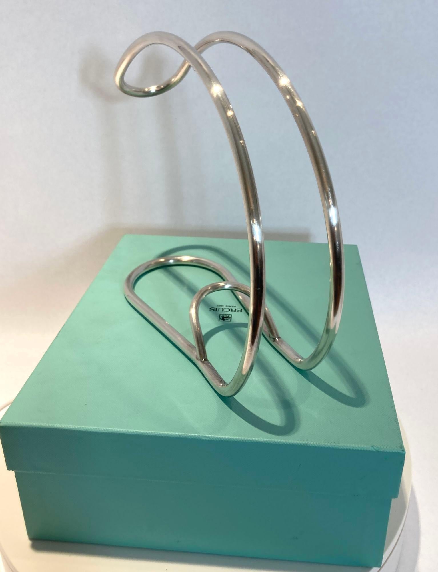 Ercuis Paris Silver Wine Bottle Holder Server Chapado en plata en venta