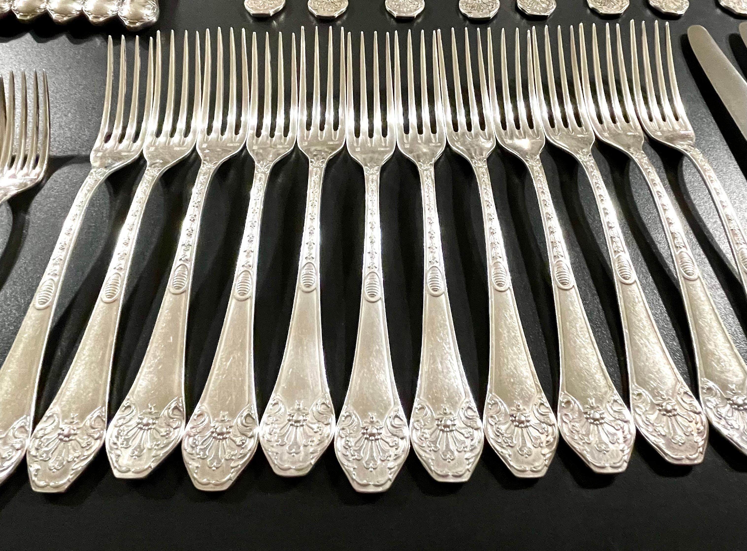 Ercuis Silver Plated Cutlery in Three Cases, Set of 124 5