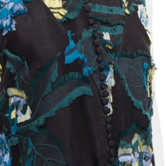 Erdem 2015: abito a spalla fredda in jacquard, nero, verde, blu.