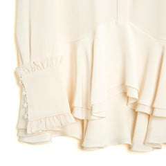 Erdem 2016 Top FR40 Ecru Silk Crepe ruffles Blouse UK12 US10 Pristine