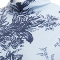 Erdem 2022 Maglia a collo alto in cotone blu Victor con stampa floreale Pembridge, taglia XL