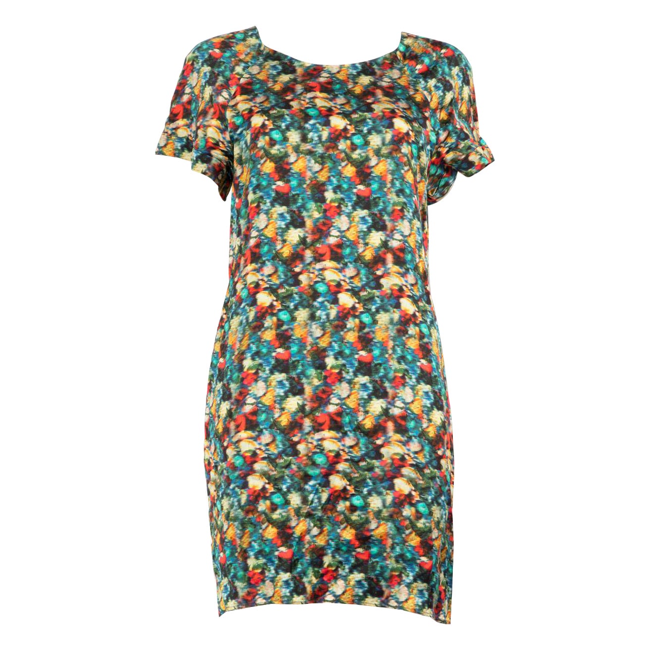 Erdem Abstraktes Mini-Kleid mit kurzen Ärmeln Größe M