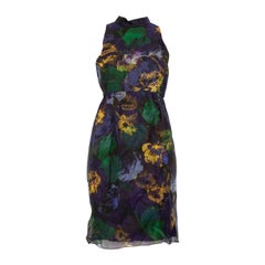 Erdem Abstract Print Silk Sleeveless Dress Size M