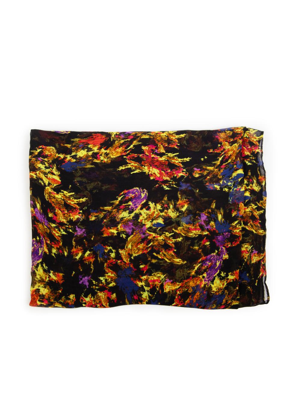 Brown Erdem Abstract Silk See Through Scarf