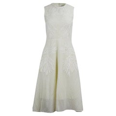 Erdem Appliquéd Perforated Cotton Blend Midi Dress Uk 10