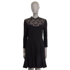 Erdem noir 2016 noir viscose REIKO CROCHET FLARED Robe 12 M