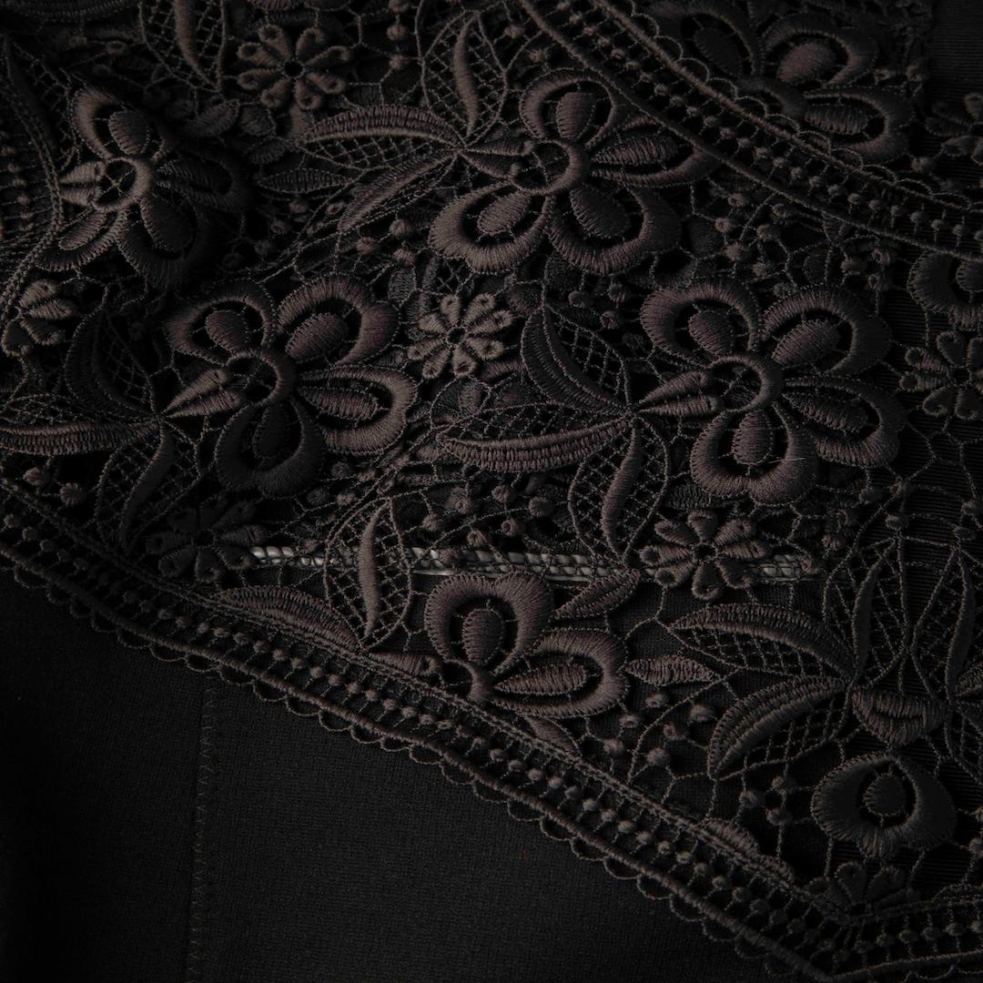 Women's Erdem Black Broderie Detail Knee Length Dress Size L For Sale