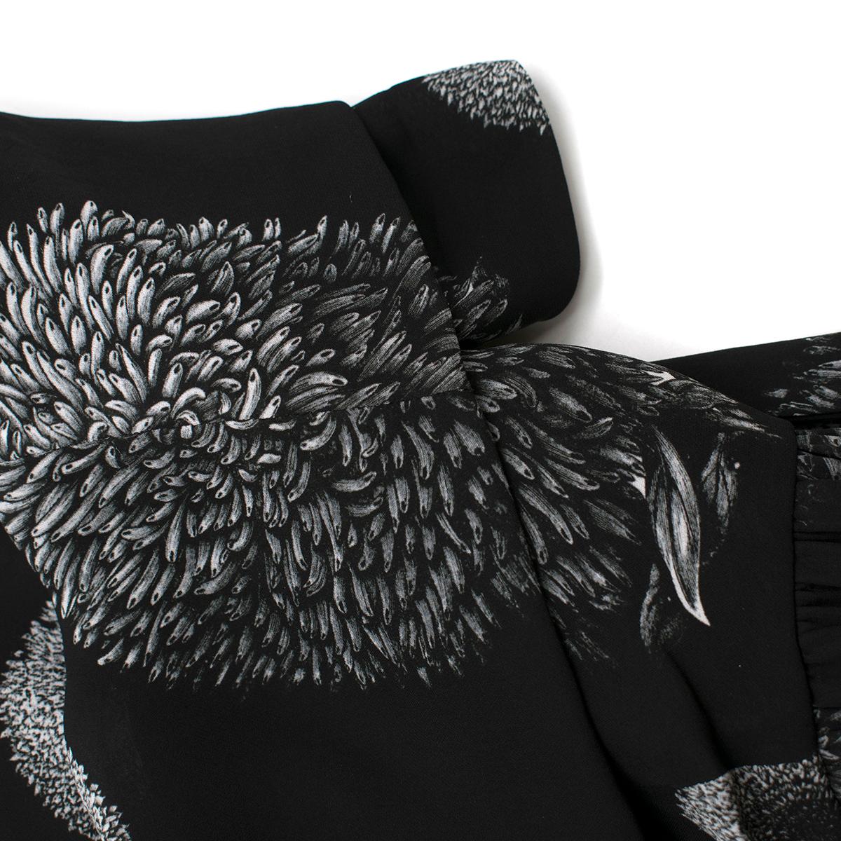 Erdem Black Cold-shoulder Printed Belted Dress - Size US 8 2