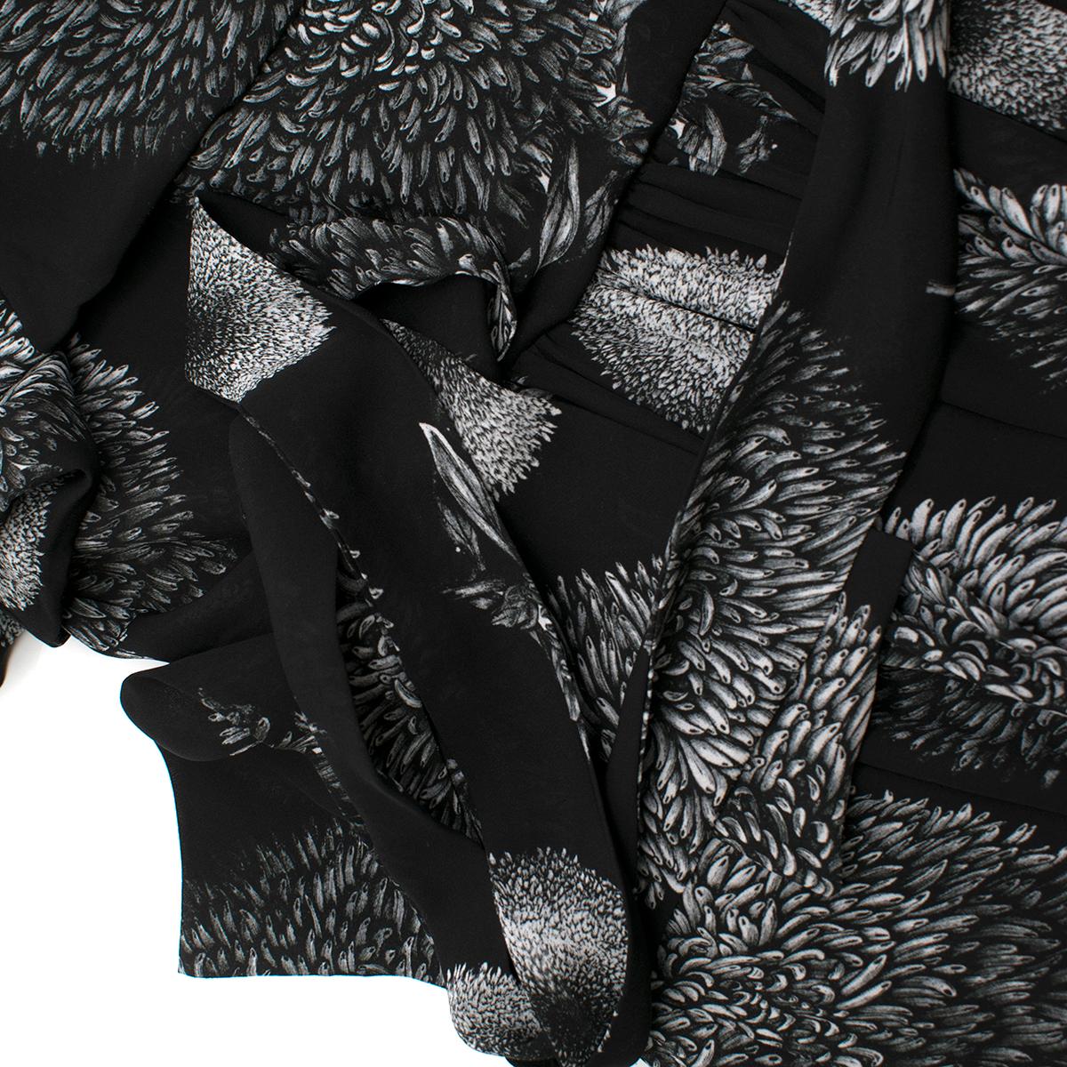 Erdem Black Cold-shoulder Printed Belted Dress - Size US 8 3