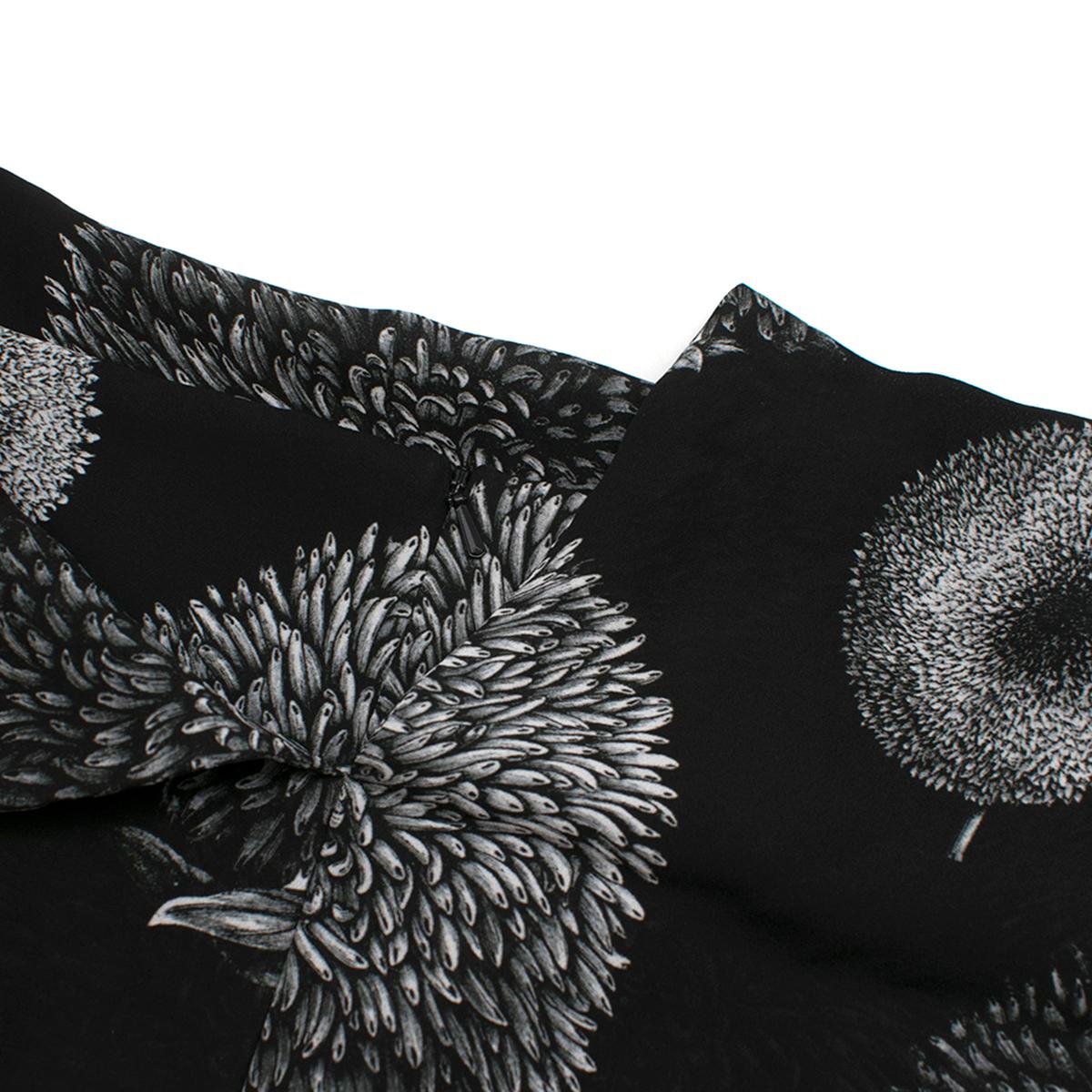 Erdem Black Cold-shoulder Printed Belted Dress - Size US 8 5