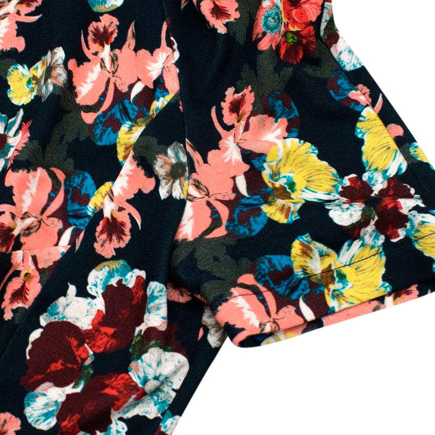 Erdem Black Floral Print A-Line Dress - Size US 4 For Sale 1