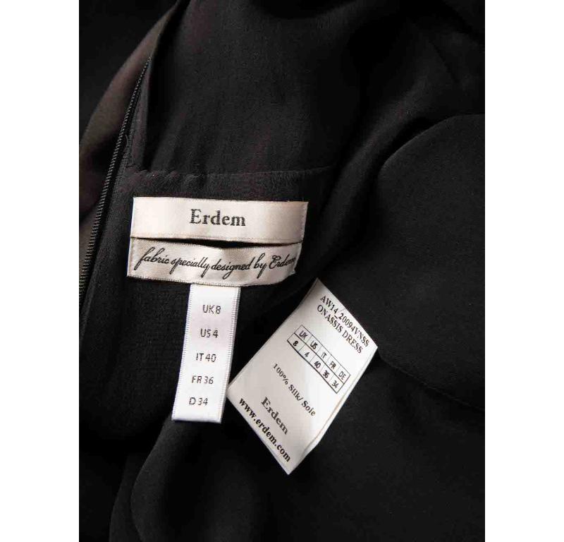 Erdem Black Floral Print Knee Length Dress Size S For Sale 1