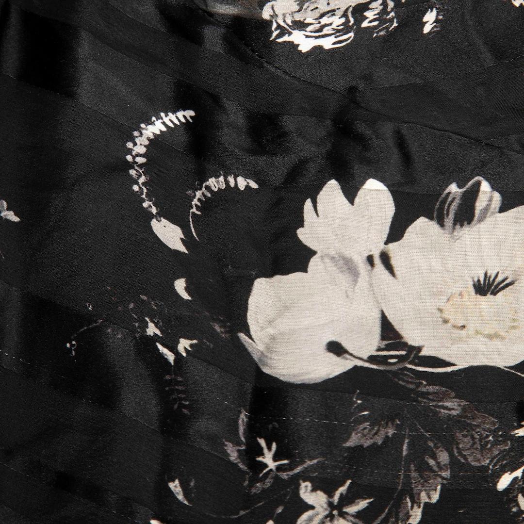 Women's Erdem Black Ruffle Trimmed Floral Skirt Size XS