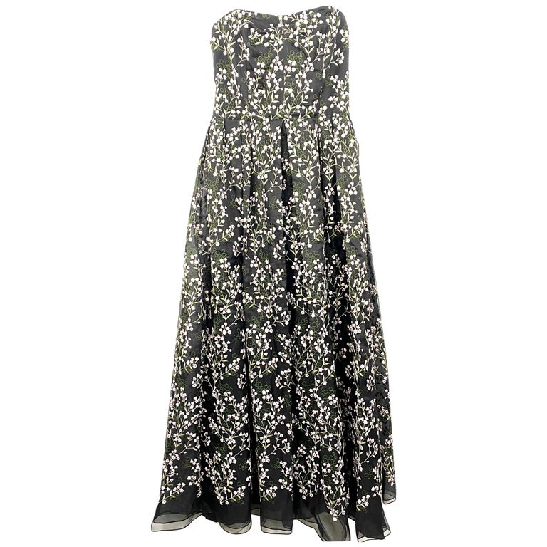 Erdem Black Silk and Floral Pattern Evening Dress Size 8 For Sale at 1stDibs kerdem shop, erdum 8