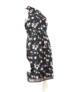 Erdem Black Silk Floral Embroidered Dress Size M