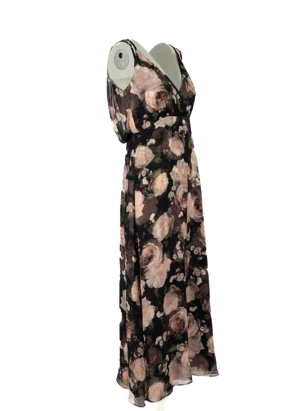 CONDITION is Very good. Hardly any visible wear to dress is evident on this used Erdem designer resale item.

Details
Orabella
Black
Silk
Dress
Floral pattern
Sleeveless
Adjustable shoulder straps
V-neck
Midi
Back zip and hook fastening

Made in
